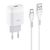  Адаптер Сетевой с кабелем Hoco C72A Glorious 1USB/5V/2.1A +Type-C (white) 