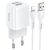  Сетевое зарядное устройство HOCO N8 Briar 2xUSB с Кабелем USB - Lightning, 2.4A, 10.8W, белый 
