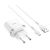  HOCO C12Q/ Сетевое ЗУ + Кабель Micro 1m/ QC 3.0/ 1 USB/ Выход: 5V_9V_12V, 18W/ White 