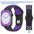  Ремешок силиконовый перфорированный Great Case Sport NK для Apple Watch 42/44/45/49 мм, 235мм, на кнопке, черный+фиолетовый (6) 