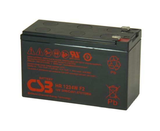  АКБ 12В 6.4Ач CSB High Rate HR1224W, 24W/cell, 77 Whr, 1.95 kg, H98xL151xW51 mm 