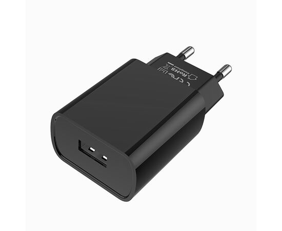  Адаптер Сетевой с кабелем Borofone BA20A Sharp 1USB/5V/2.1A +Type-C (black) 
