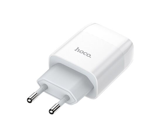  Адаптер Сетевой с кабелем Hoco C72A Glorious 1USB/5V/2.1A +Type-C (white) 