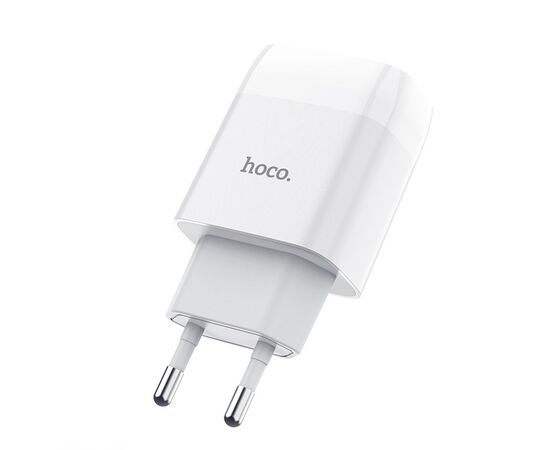  Адаптер Сетевой с кабелем Hoco C72A Glorious 1USB/5V/2.1A +Type-C (white) 