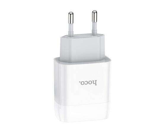  Адаптер Сетевой с кабелем Hoco C72A Glorious 1USB/5V/2.1A +Type-C (white) 