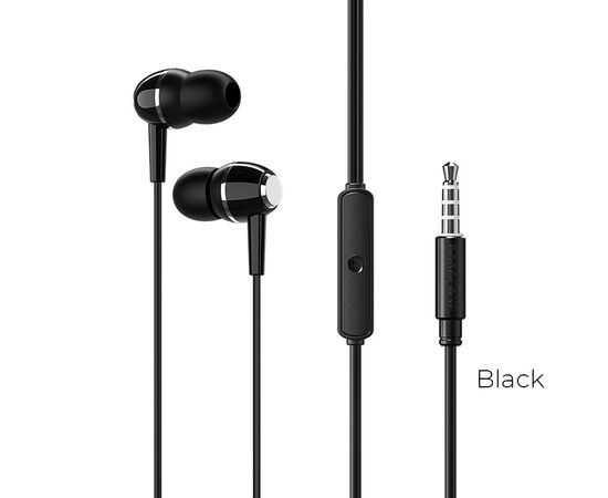  Проводные наушники с микрофоном внутриканальные Borofone BM36 Acura, 3.5 Jack (black) 