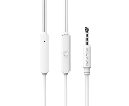  Проводные наушники с микрофоном внутриканальные Borofone BM36 Acura, 3.5 Jack (white) 