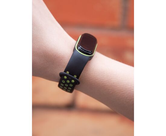  Ремешок двухцветный для фитнес-браслета Xiaomi Mi Band 5/ Mi Smart Band 6, черный с желтым 