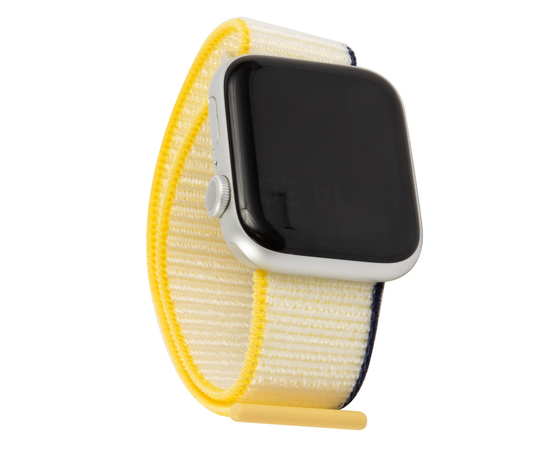  Ремешок нейлоновый MB для Apple watch – 42-44 mm (S3/S4/S5 SE/S6), морская соль с желто-синим краем 