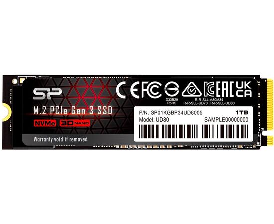  SSD Silicon Power UD80 SP01KGBP34UD8005 PCI-E x4 1Tb M-Series M.2 2280 