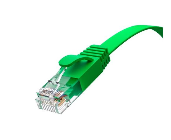  Патч-корд Greenconnect Prof GCR-52837 плоский прямой 1.5m, UTP медь RJ45, кат.6, зеленый 