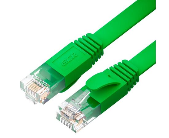  Патч-корд Greenconnect Prof GCR-52837 плоский прямой 1.5m, UTP медь RJ45, кат.6, зеленый 