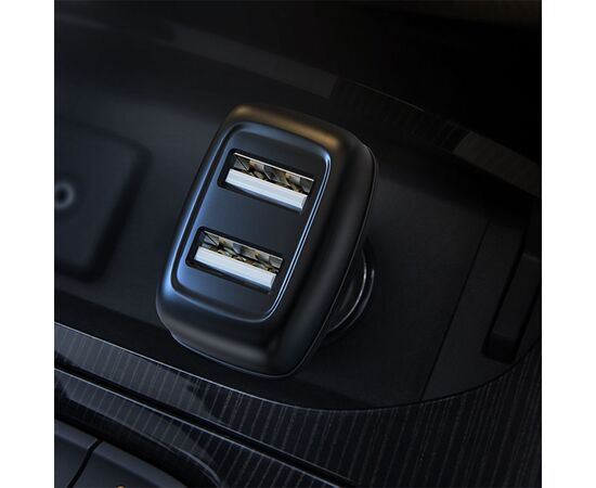  Автомобильное зарядное устройство HOCO Z36 Leader, 2xUSB с Кабелем USB - Lightning, 2.4A, черный 