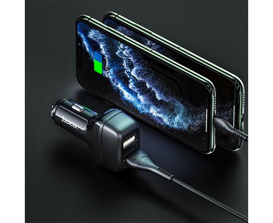  Автомобильное зарядное устройство HOCO Z36 Leader, 2xUSB с Кабелем USB - Lightning, 2.4A, черный 