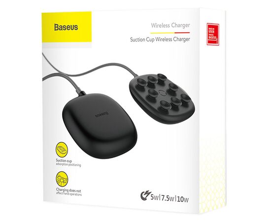  Беспроводное зарядное устройство BASEUS Suction Cup с Кабелем USB, 2A, 10W, черный 