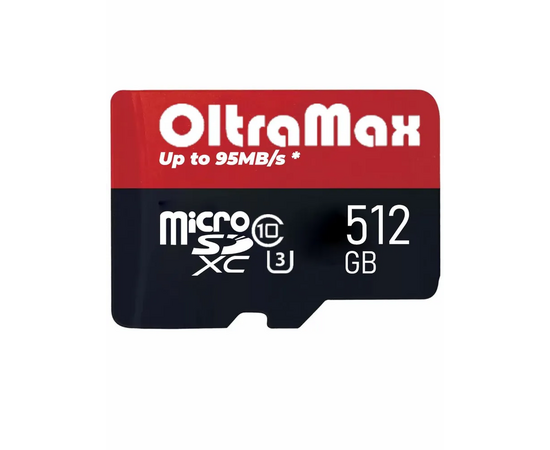  MicroSDXC  512GB  OltraMax Class 10 Premium UHS-I U3 (95 Mb/s) без адаптера 