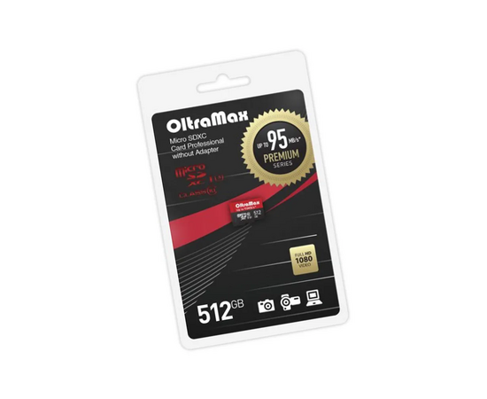  MicroSDXC  512GB  OltraMax Class 10 Premium UHS-I U3 (95 Mb/s) без адаптера 