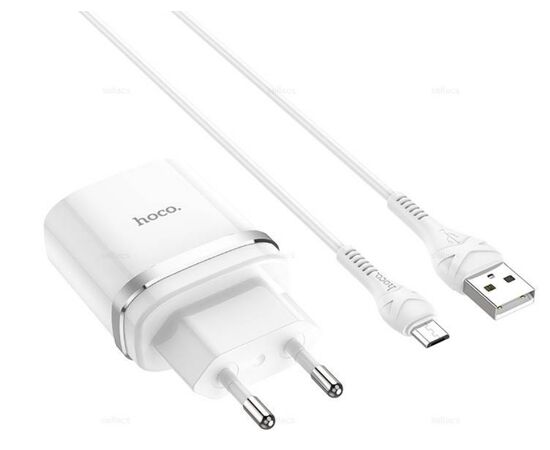  HOCO C12Q/ Сетевое ЗУ + Кабель Micro 1m/ QC 3.0/ 1 USB/ Выход: 5V_9V_12V, 18W/ White 