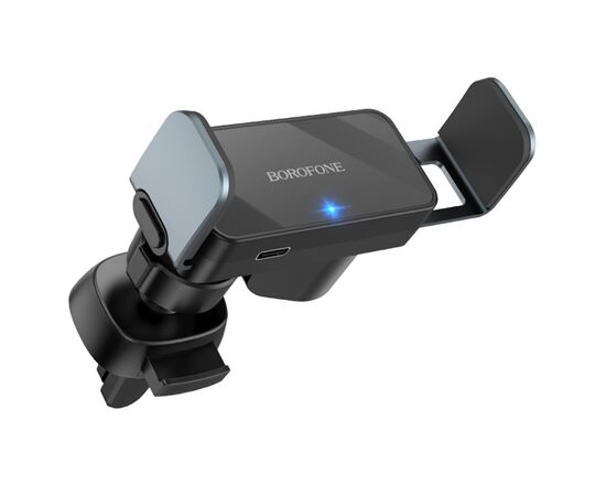  Автомобильный держатель BOROFONE BH66 Smart electric, зажимной, на воздуховод, черный+серый металлик 
