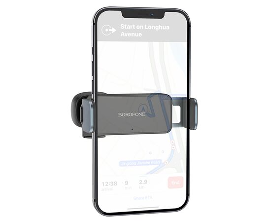  Автомобильный держатель BOROFONE BH66 Smart electric, зажимной, на воздуховод, черный+серый металлик 