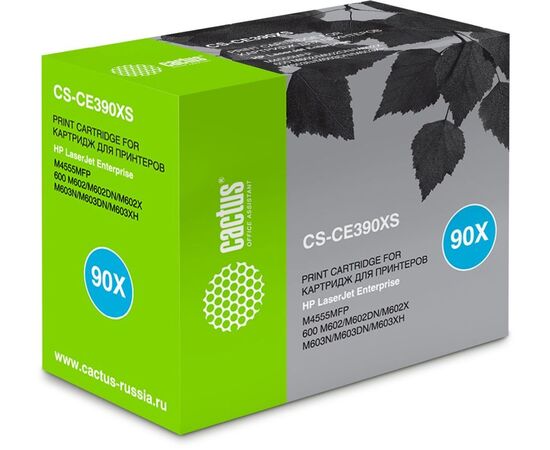  Тонер Картридж Cactus CS-CE390XS черный для HP LaserJet M4555MFP (24000стр.) 