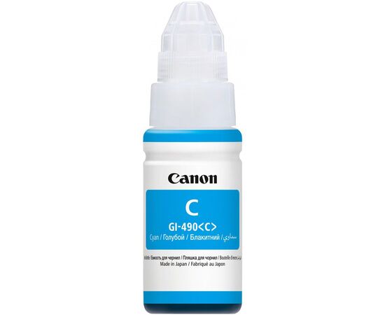  Чернила Canon GI-490 C для Pixma G1400/G2400/G3400, Cyan, 70 мл., (0664C001) 