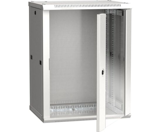 Шкаф коммутационный ITK Linea W (LWR3-18U64-GF) настенный 18U 600x450мм пер.дв.стекл серый сталь 