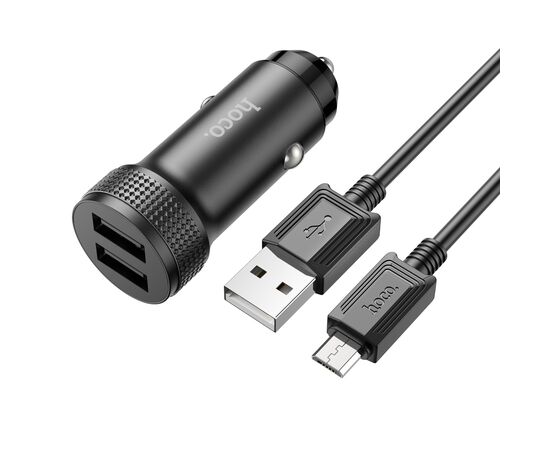  АЗУ 2USB 2.4A для micro USB Hoco Z49 (Black) 