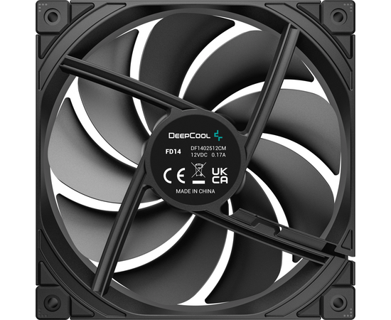  Вентилятор DEEPCOOL FD14 140x140x25мм (PWM, черный, 400-1650об/мин) Color BOX 
