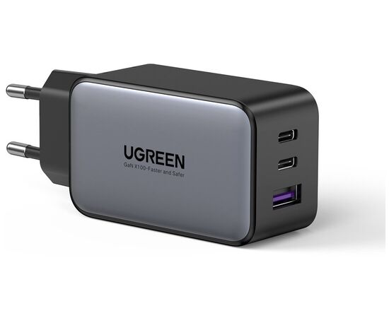  СЗУ Ugreen CD244 (10335) Nexode USB-A+2*USB-C 65W GaN Tech Fast Charger EU grey 