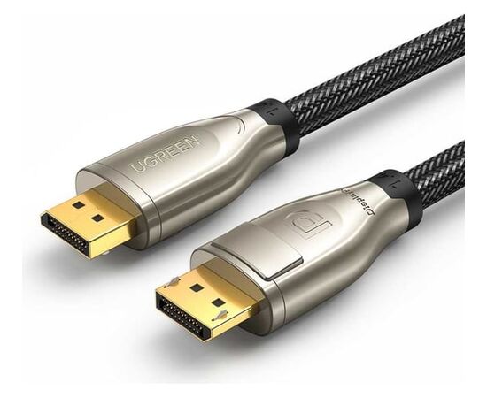  Кабель UGREEN DP112 60844 1.4 DP M/M Round Cable Zinc Alloy Shell with Braided 3m Black 