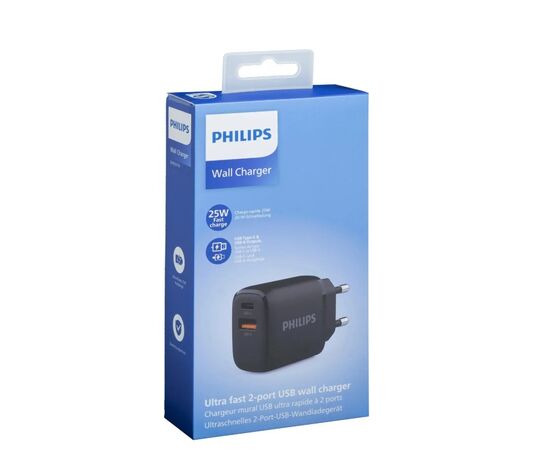  СЗУ Philips DLP4327CB/70 1 разъем USB-C +1 разъем USB-A 240Вт 1.5A черный 