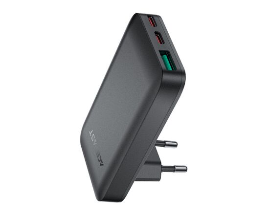  СЗУ ACEFAST A100 PD65 W Gan 2 USBC/1 USB-A Ultra-Thin Charger EU Black 