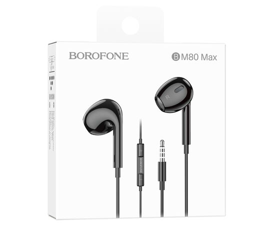  Проводные наушники BOROFONE BM80 Max Gorgeous, Jack 3.5mm, 1.2 м, черный 